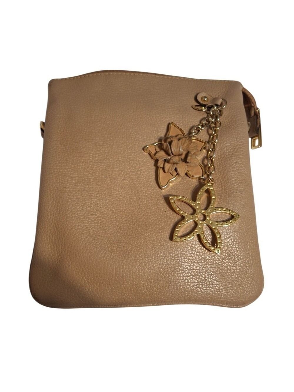 Luz da lua Neutral Tan leather crossbody bag